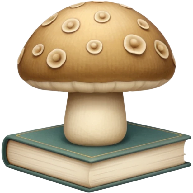 Cozy aesthetic beige mushroom and book emoji