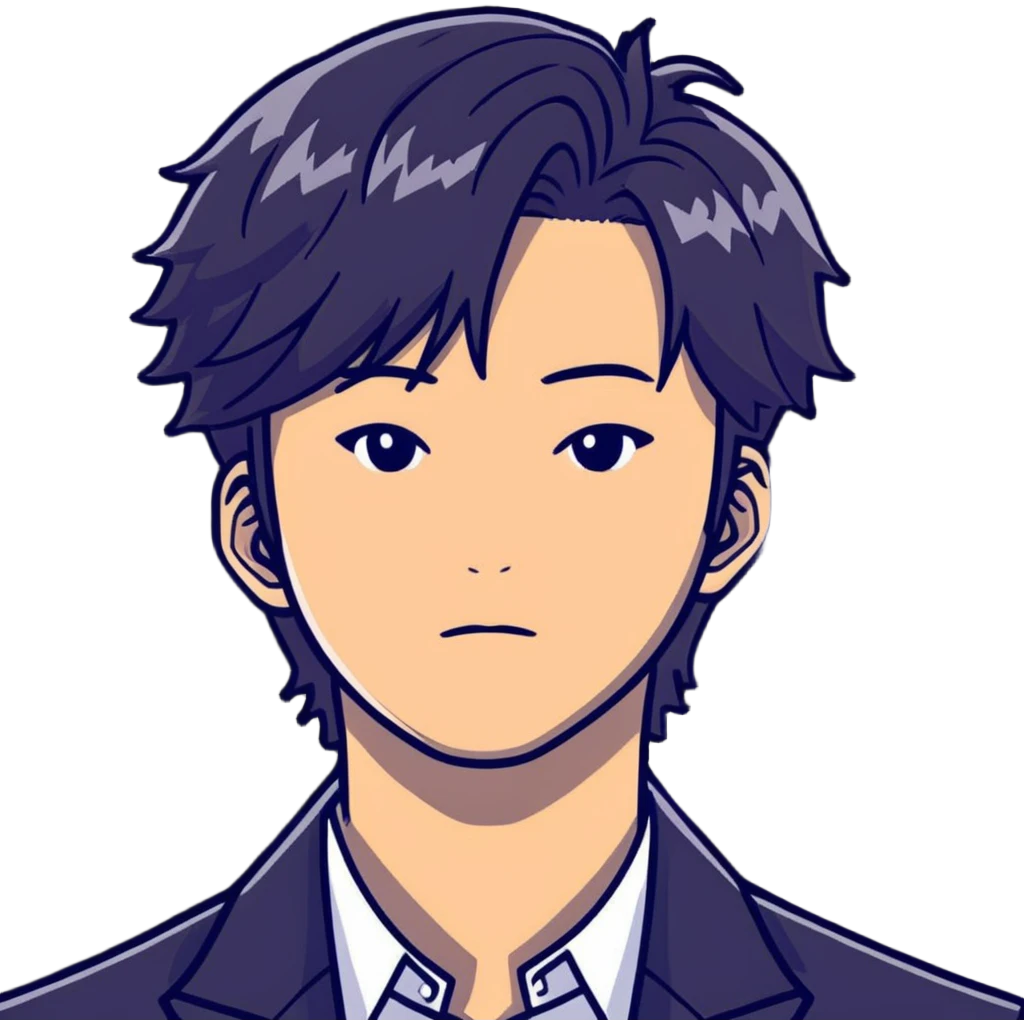 Handsome K-pop male idol face with stylish hair emoji