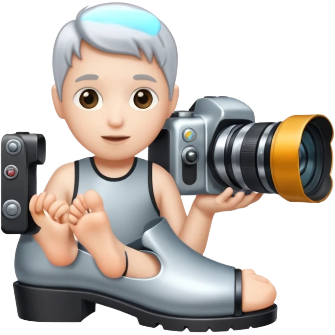 tiny feet with a camera icon next to them emoji