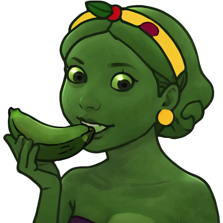 black girl eating a eggplant  emoji