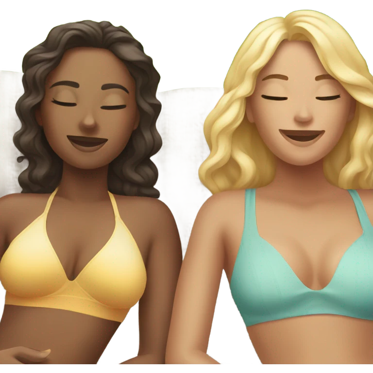 Two women sunbathing  emoji