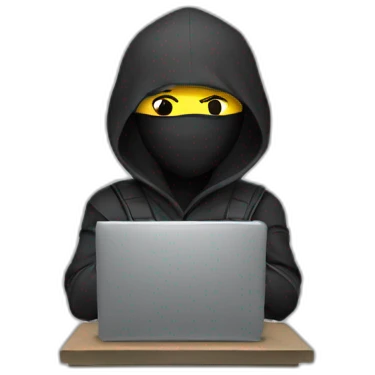 Ninja using a computer emoji
