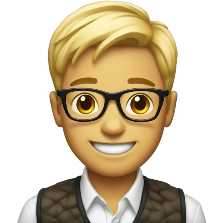 smiling boy in stylish attire emoji