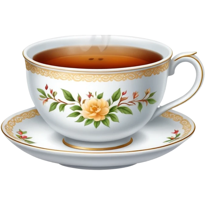 teacup with tea and steam emoji