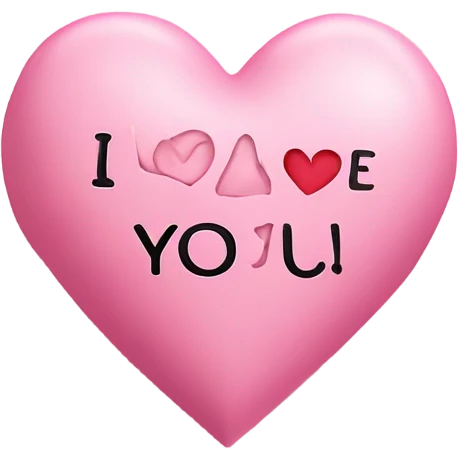 Pink paper that says I love you  emoji