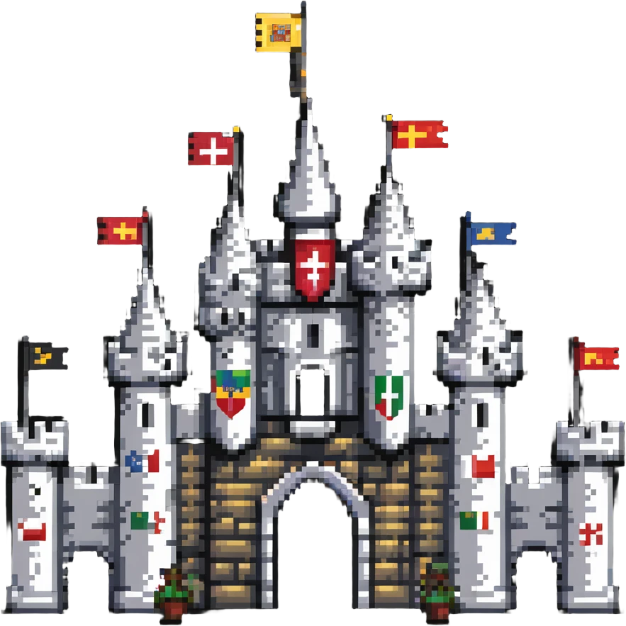 medieval castle with flags emoji