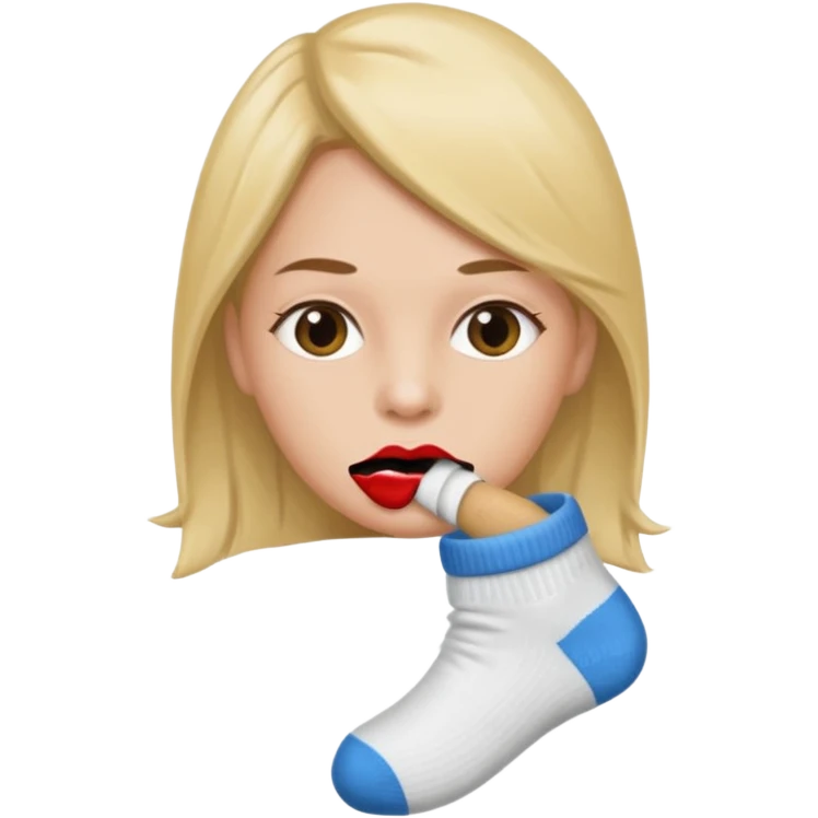 Woman with a sock in her mouth  emoji