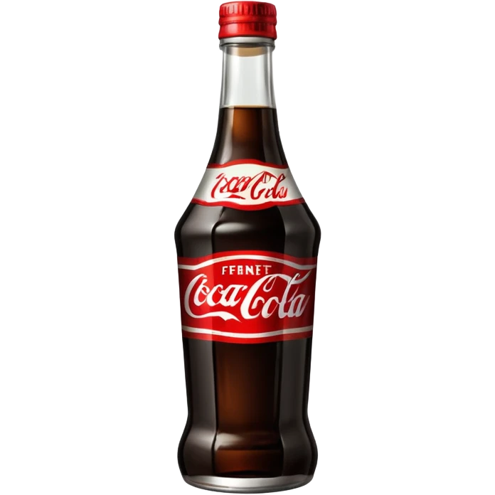 Una botella de fernet branca con un vaso hecho con una botella de coca cola cortada por la mitad emoji