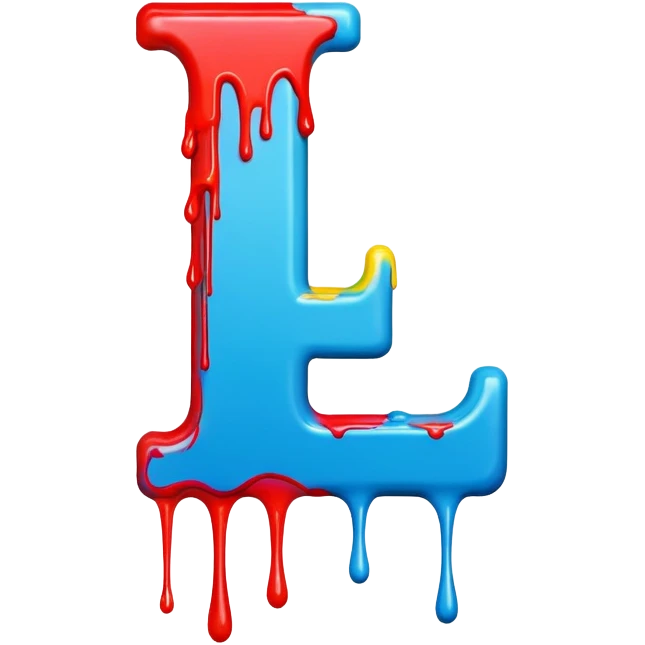 Graffiti The letter L with drippy paint emoji