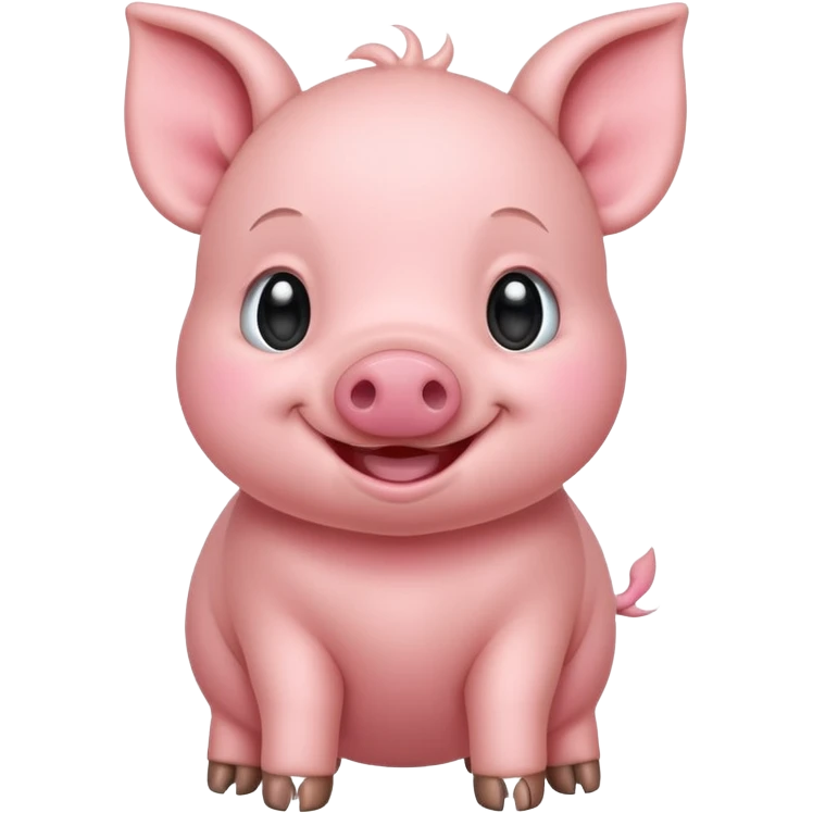 baby Smiling Piglet – standing with round cheeks and happy face emoji