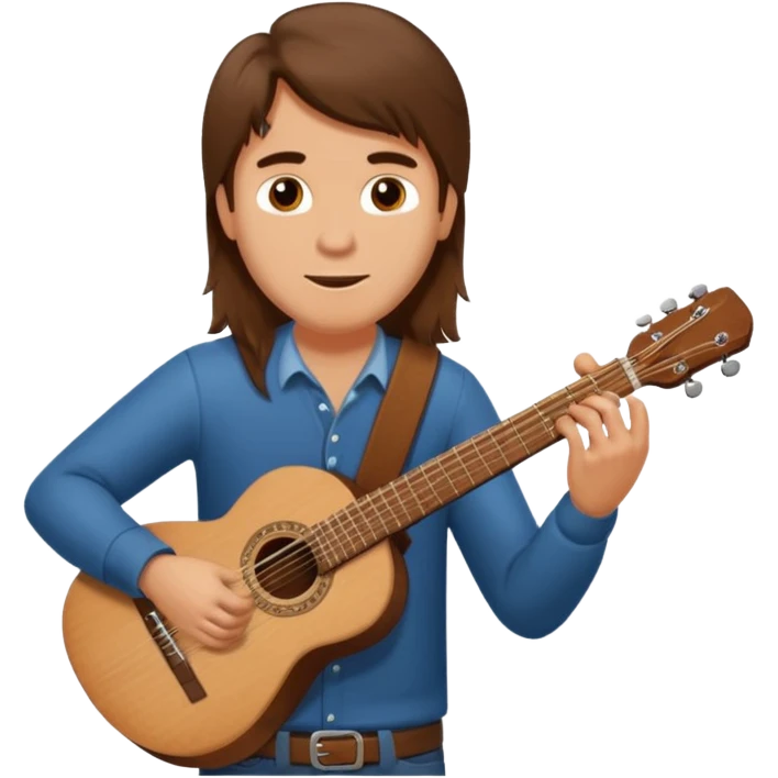 Hombre tocando Guitarra pelo largo emoji