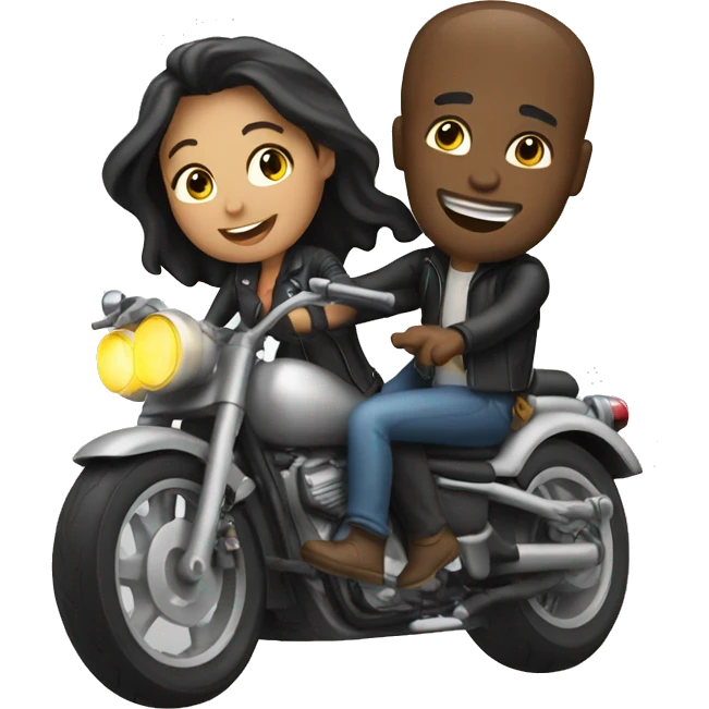 Couple on motorcycle emoji