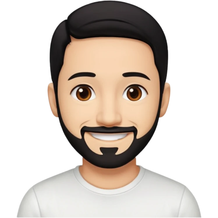 AJ McLean brown eyes, black hair, white shirt emoji