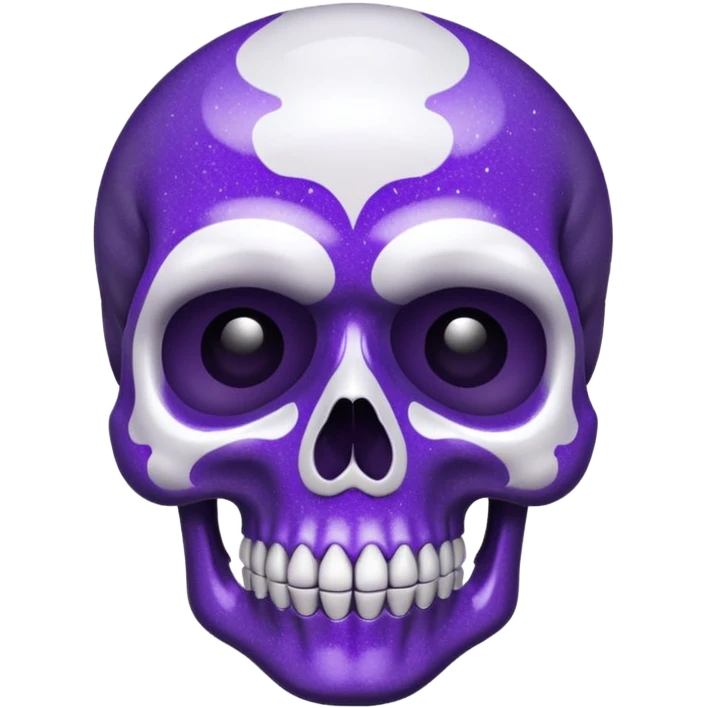 Glitter Purple and White Skull emoji