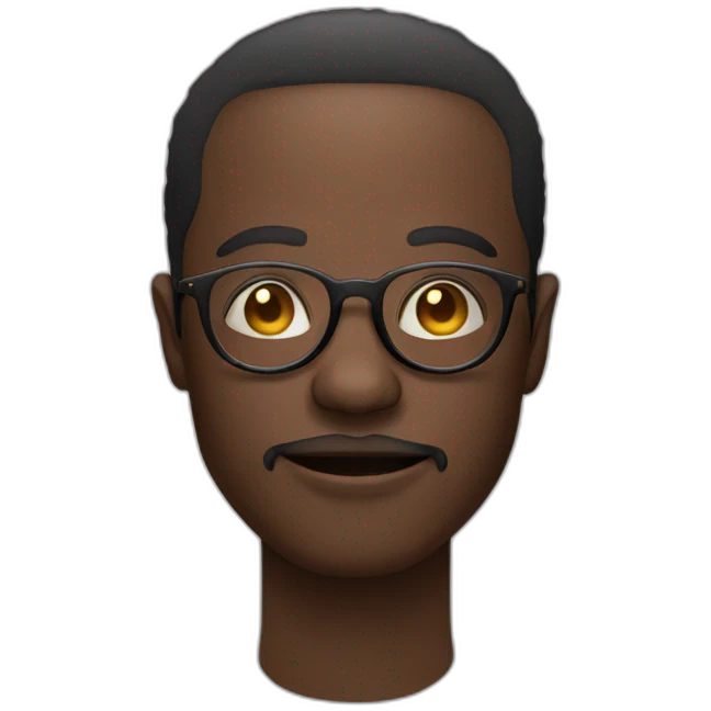 A Afrique man circle face with circle glasses  emoji