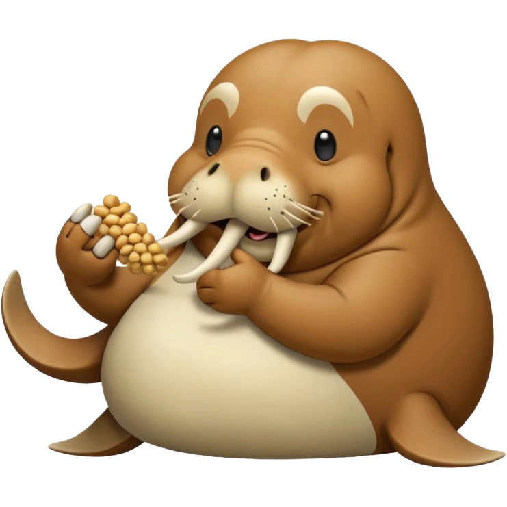 Walrus holding peanuts emoji