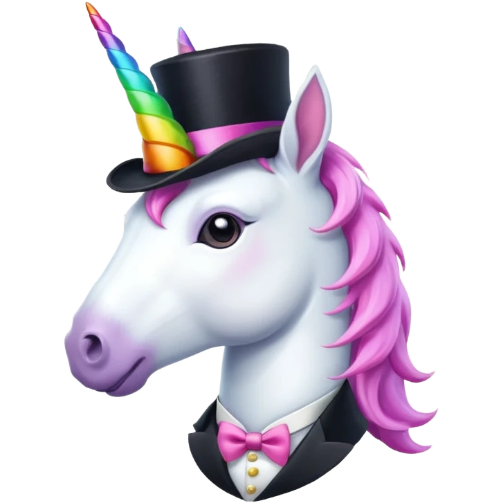 Unicorn with top hat emoji