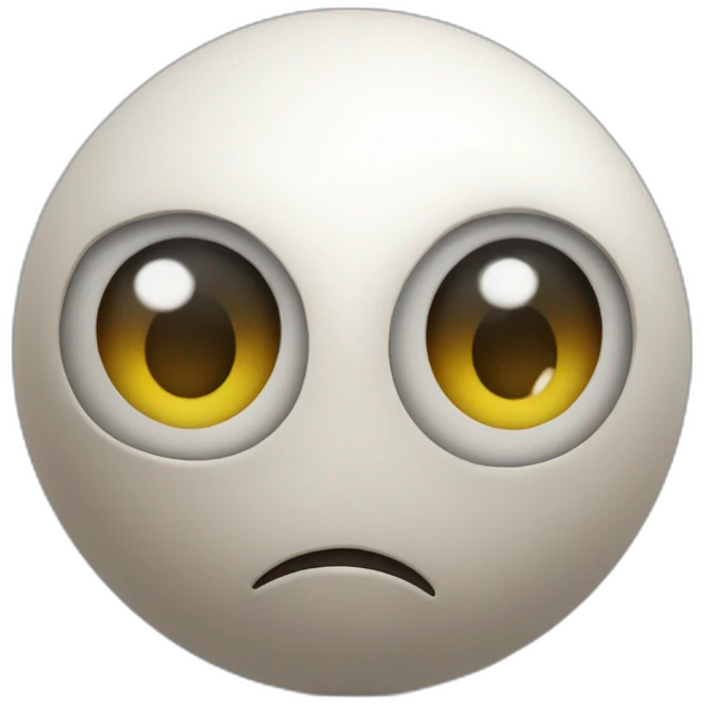 3d sphere with a cartoon hopper texture with big beautiful eyes emoji