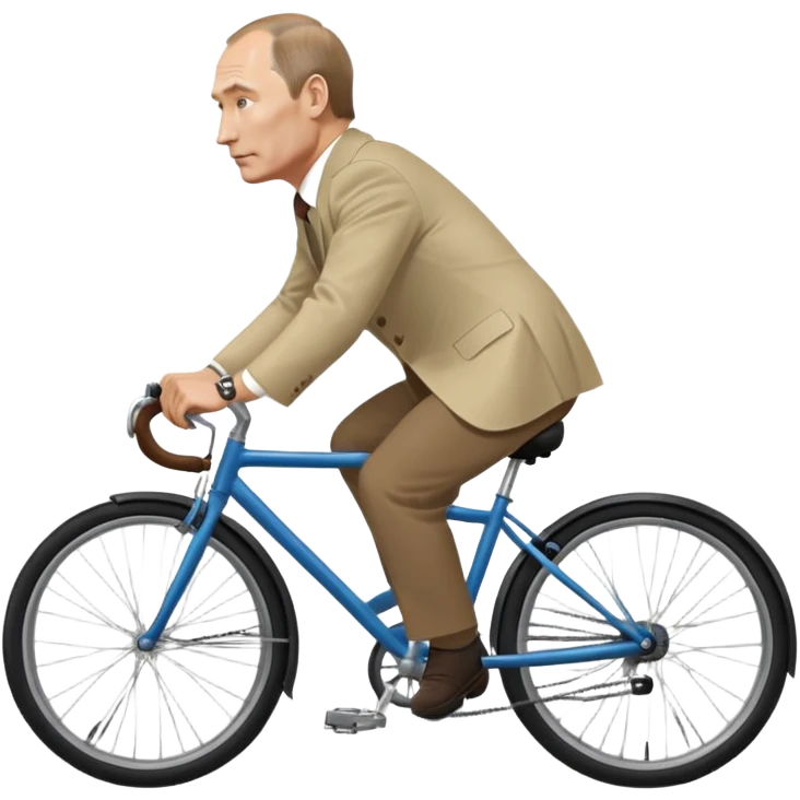 Vladimir Putin riding a bicycle from side view emoji