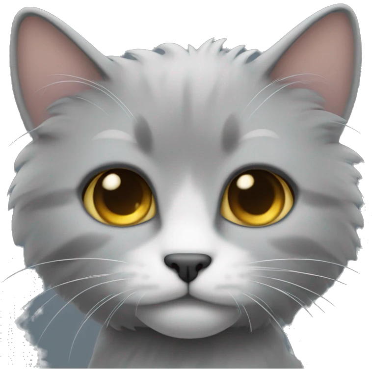 Gato gris peludo emoji