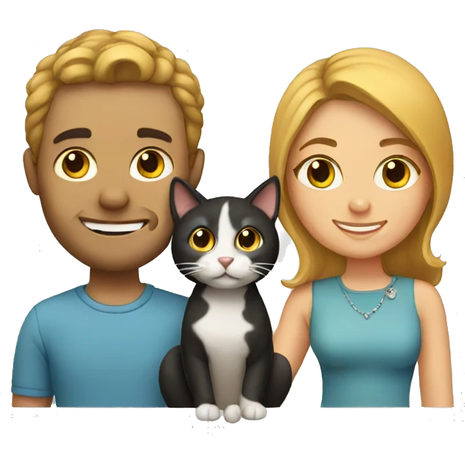 Couple with cat emoji