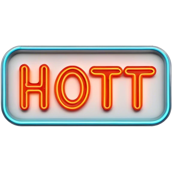  neon sign with the word hot emoji