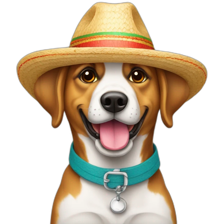 Perro peruano con sombrero emoji