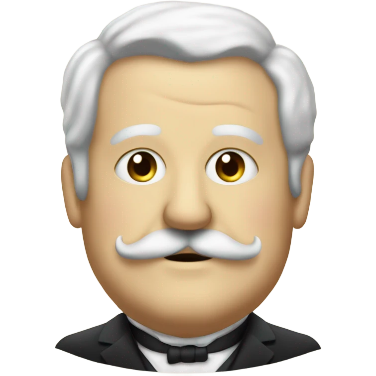 white elderly fat man with a mustache in a 19th century suit emoji