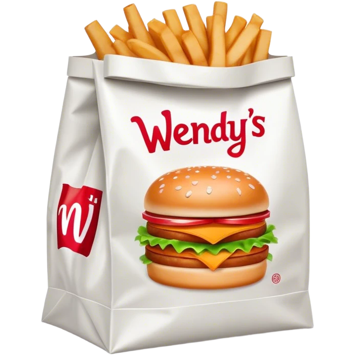 wendy’s fast food bag with logo emoji