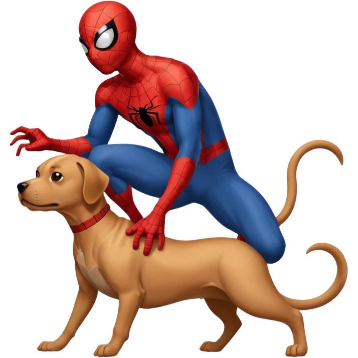 Spider Mann kackt auf ein Hund  emoji