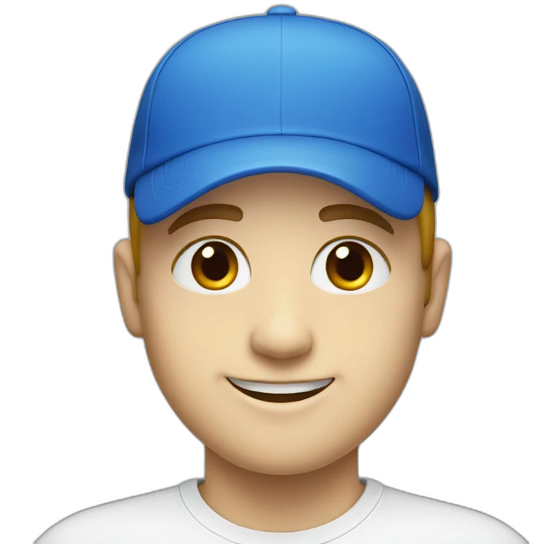 white face smiling with a blue cap emoji