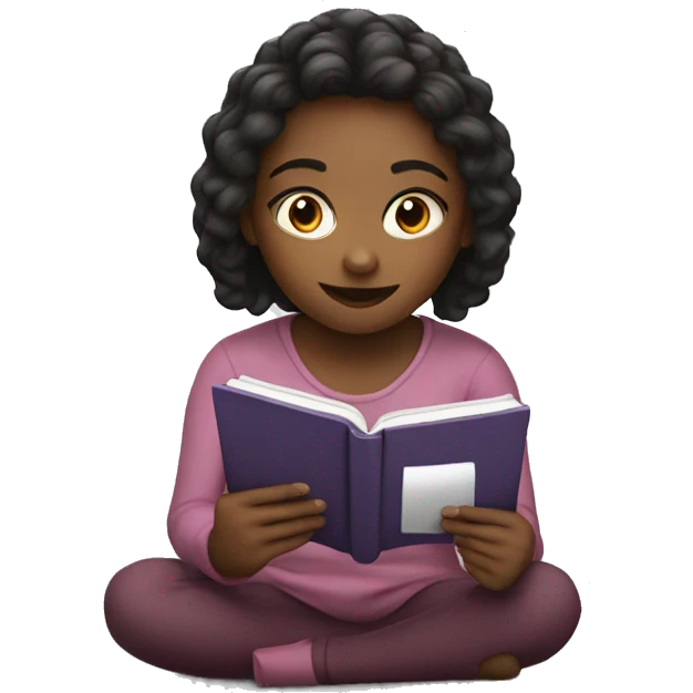 A girl reading a kindle emoji