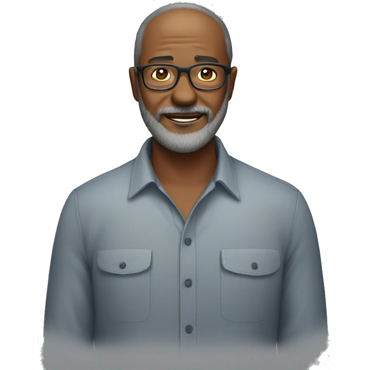 father with glasses and beard and 50 years old emoji