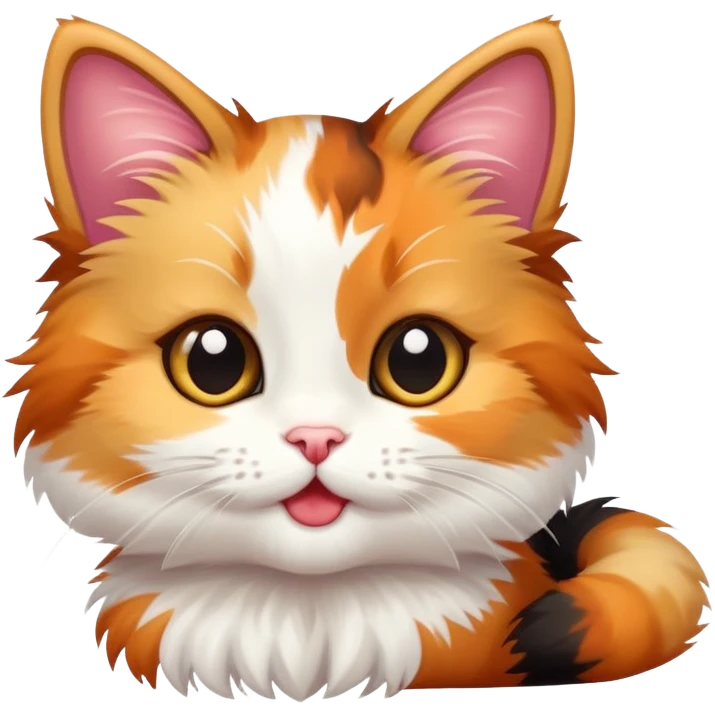 Silly calico kitten emoji