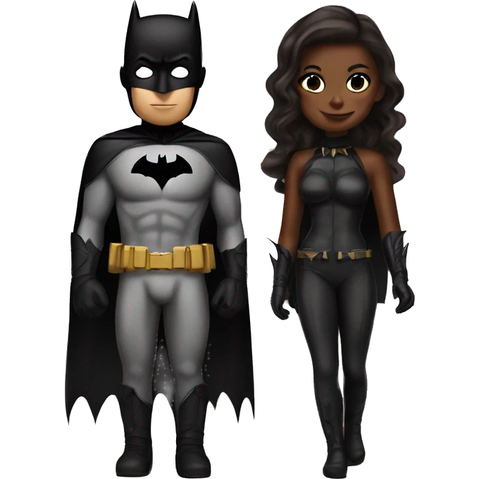 Batman and catwoman brown skin  emoji