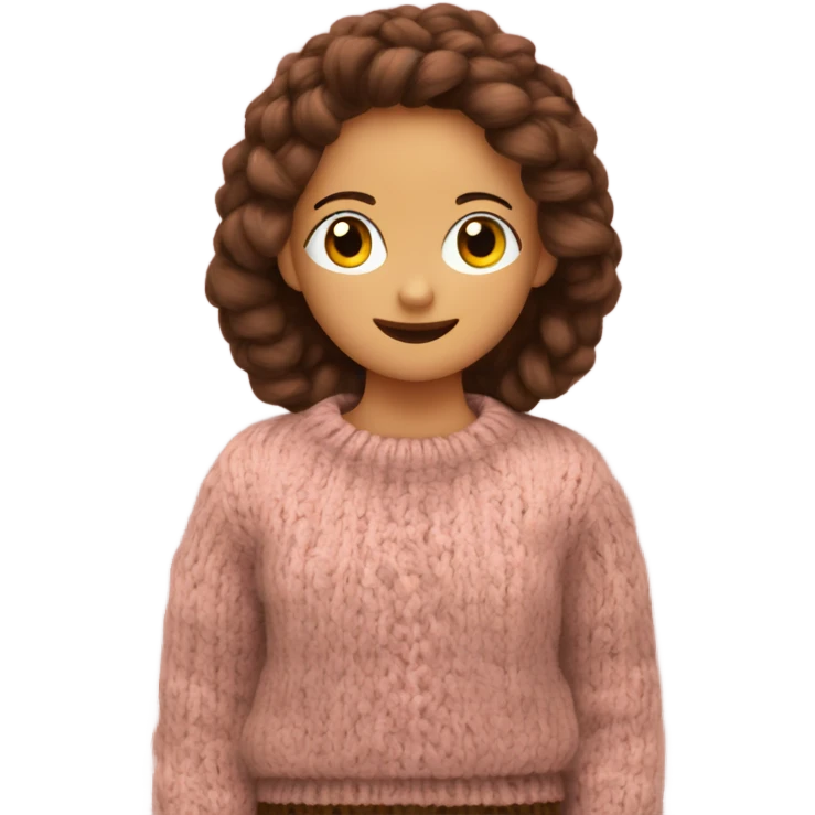 cozy knitted pink brown sweater emoji