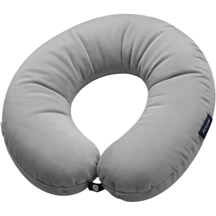 A plush travel pillow with gentle cushioning that wraps comfortably around the neck. emoji