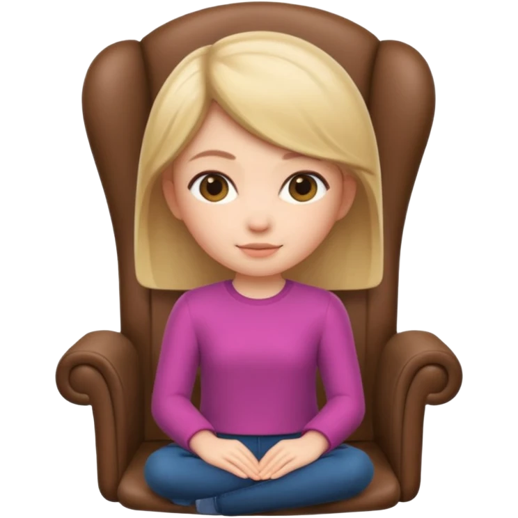 Memoji girl sitting on a chair from back emoji