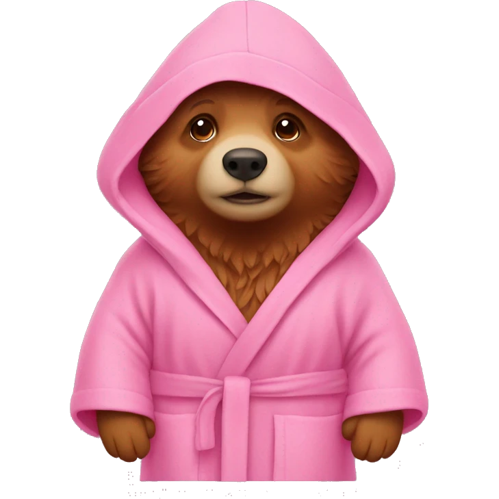Paddington wearing a pink bath robe emoji