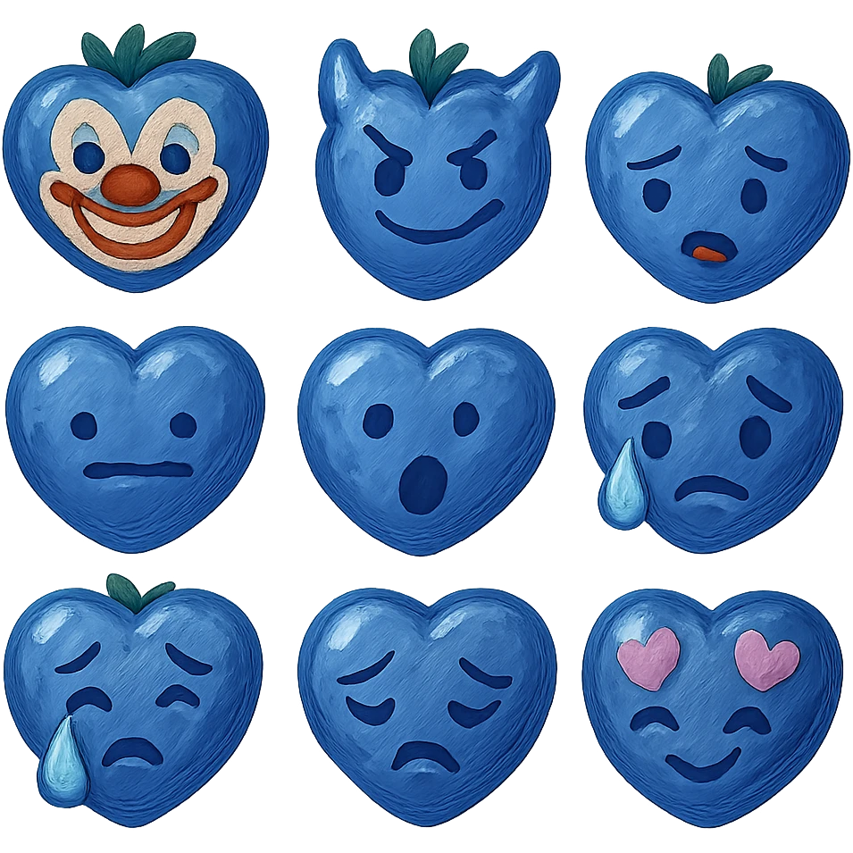 heart shaped blueberry emoji
