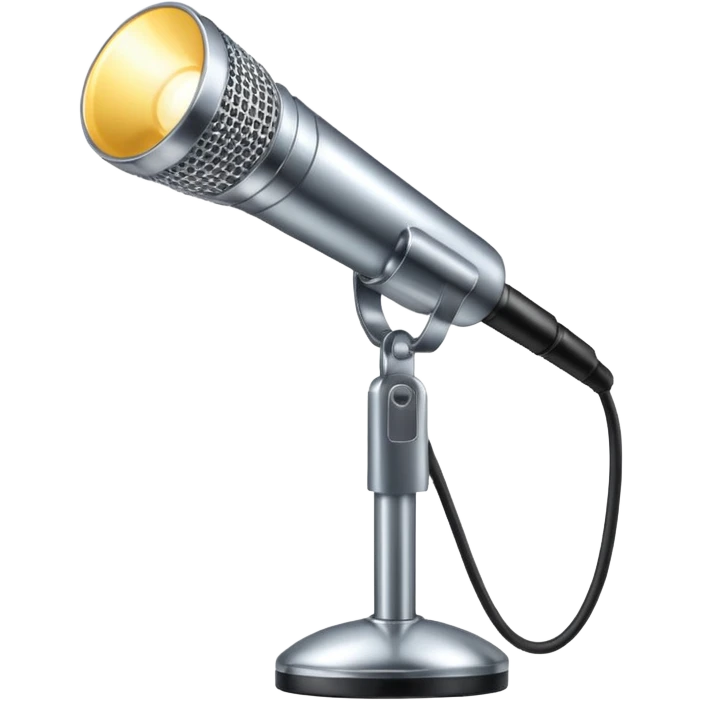stage spotlight shining on a microphone emoji