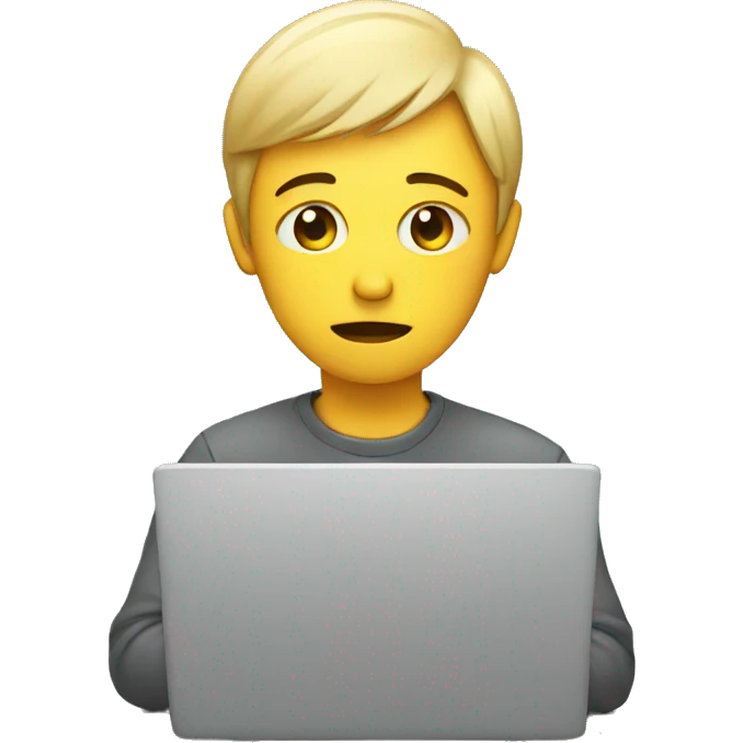 sad person with laptop emoji
