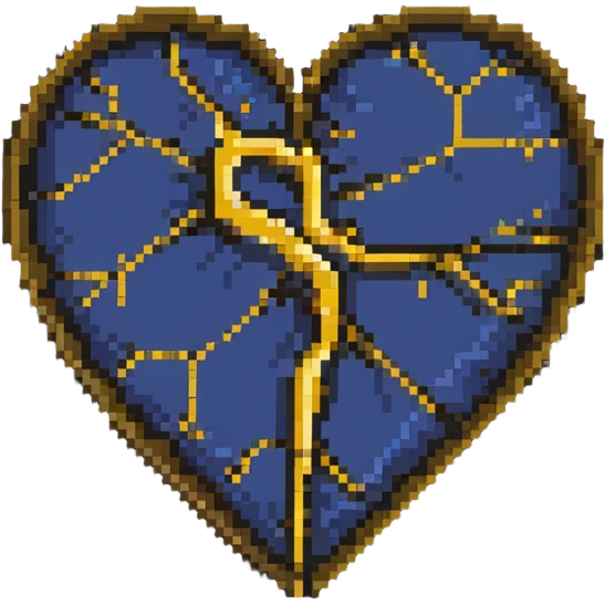 kintsugi heart pixel art emoji