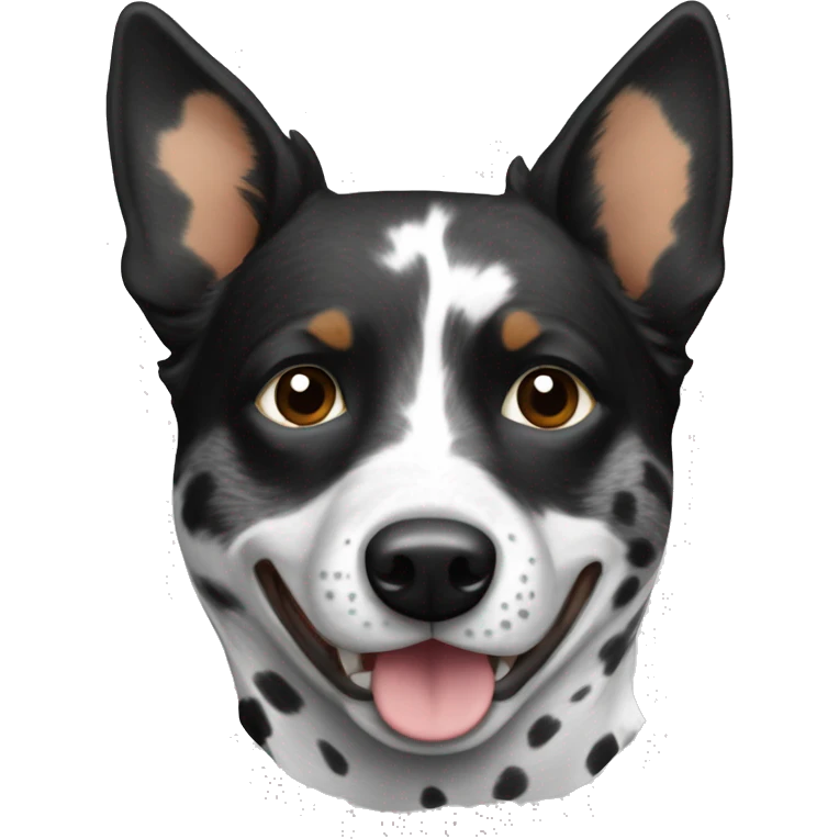 Black and white spotted Australian cattle dog emoji