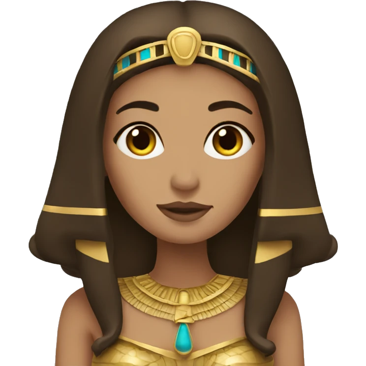 Cleopatra with long hair brown emoji