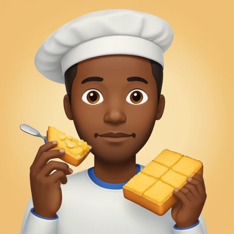 black man eating cornbread emoji