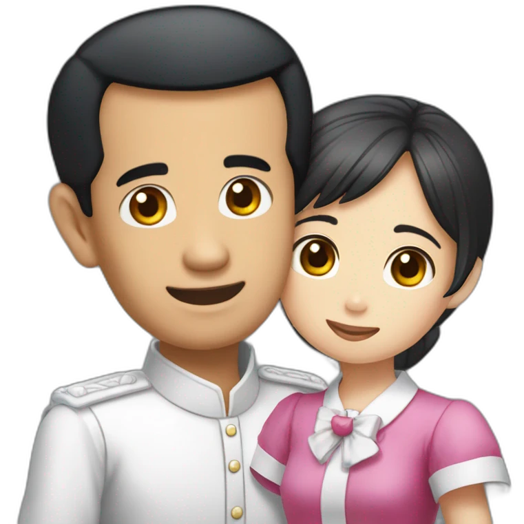 President Jokowi holding anime madoka girl emoji