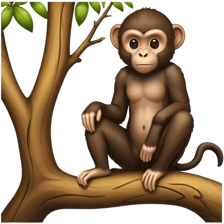 Black monkey sitting on a tree emoji