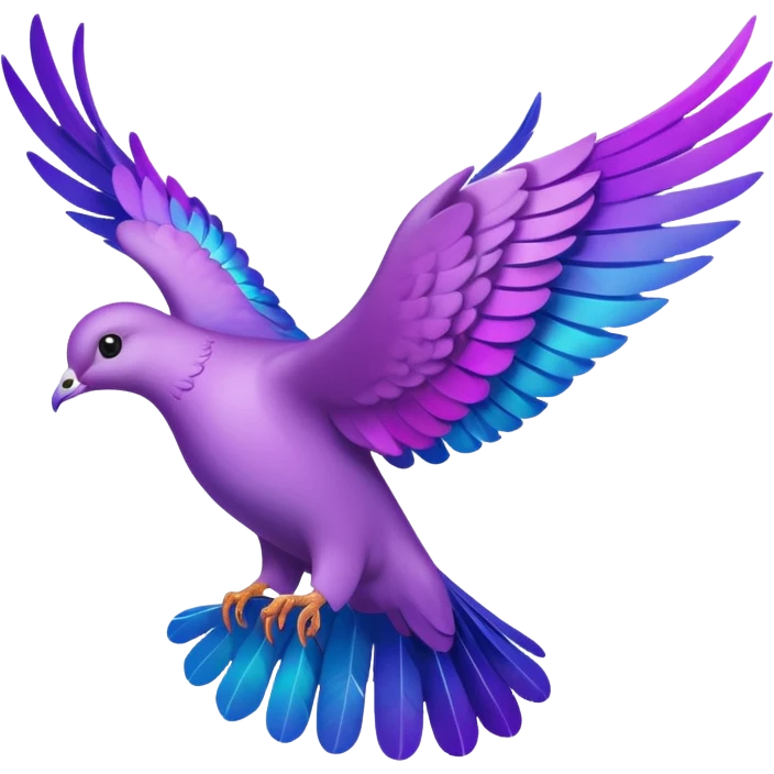 Purple dove flying towards heaven  emoji