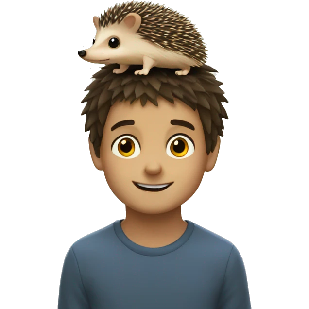 Hedgehog with a boy  emoji